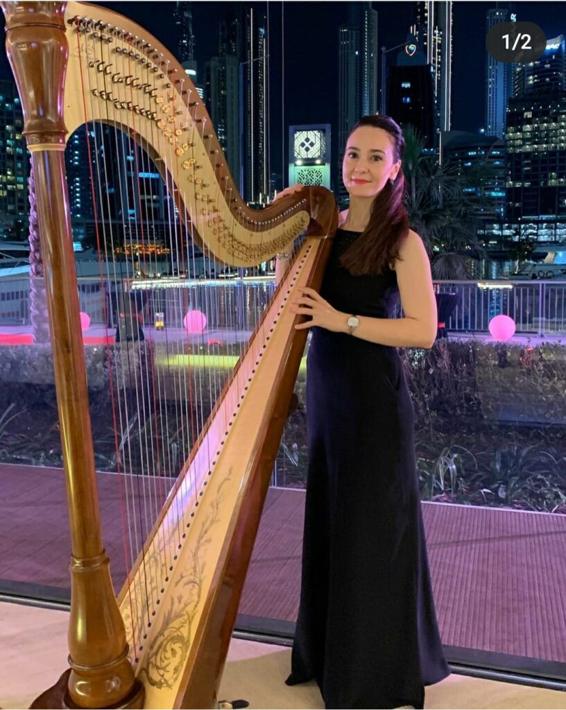 DP Harpist Gae events Dubai UAE 2